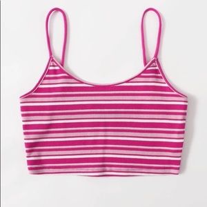 Striped pink & white tank